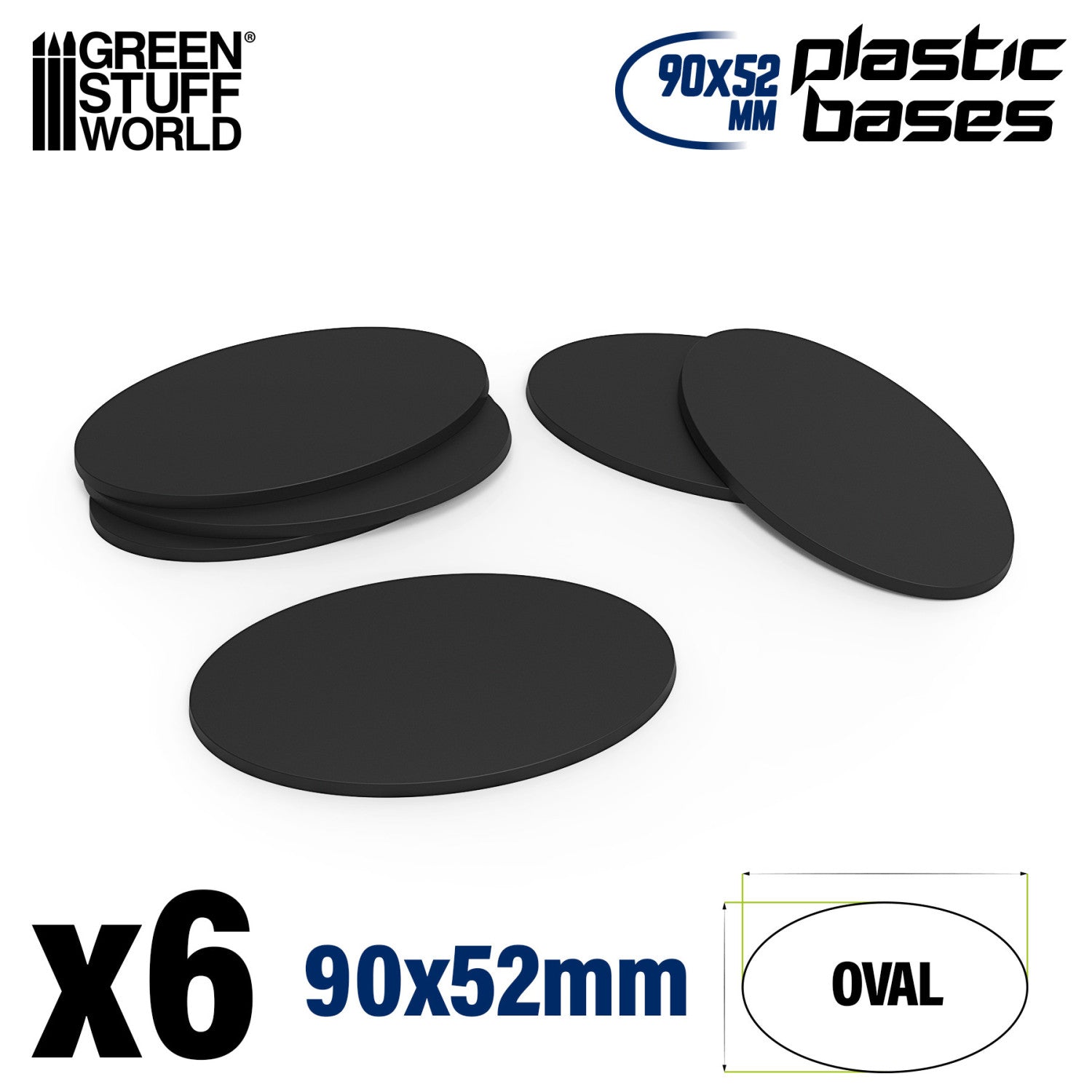 Black Plastic Oval Bases for Gaming