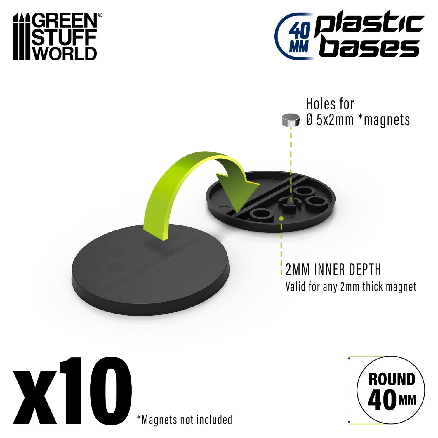 Black Plastic Round Bases for Gaming