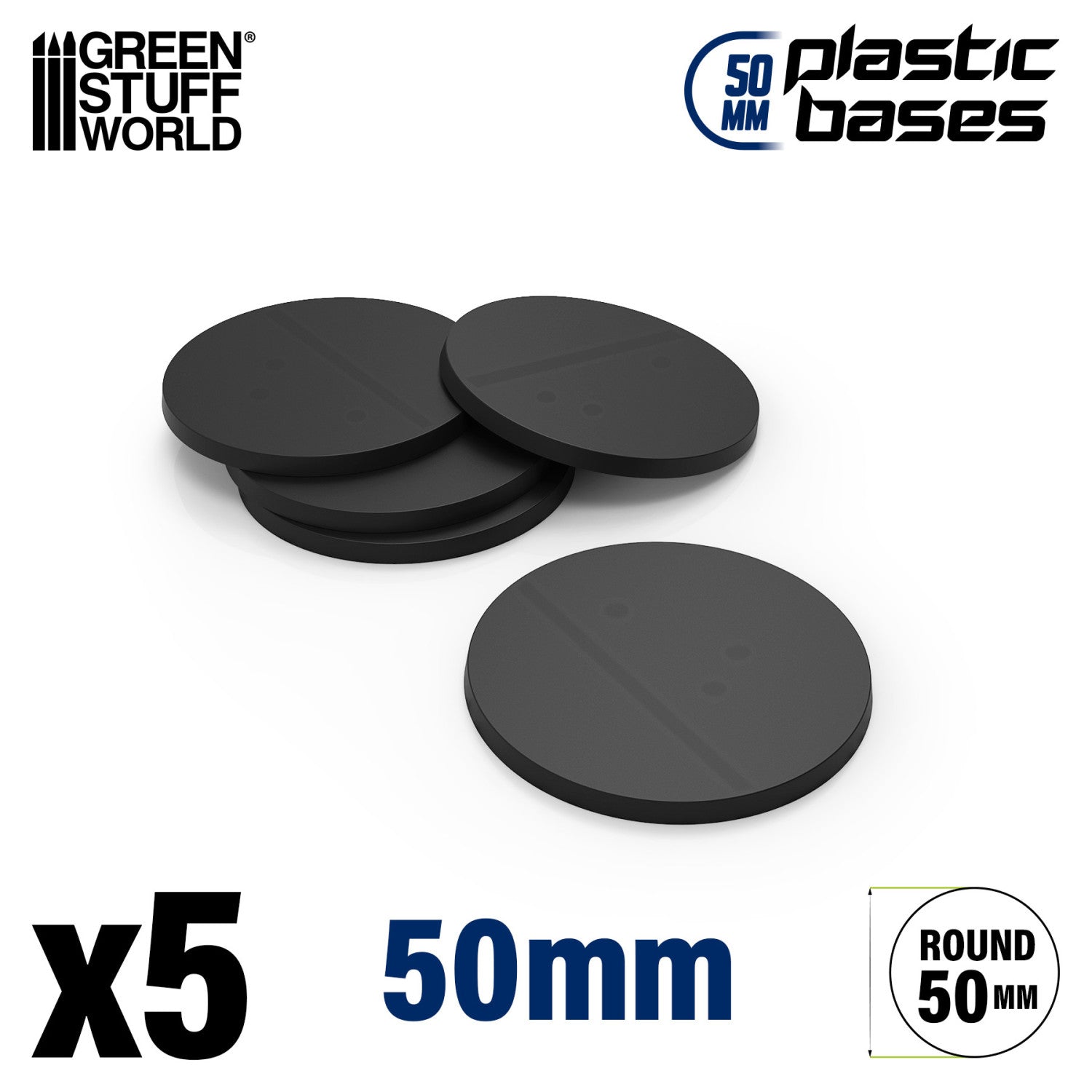 Black Plastic Round Bases for Gaming