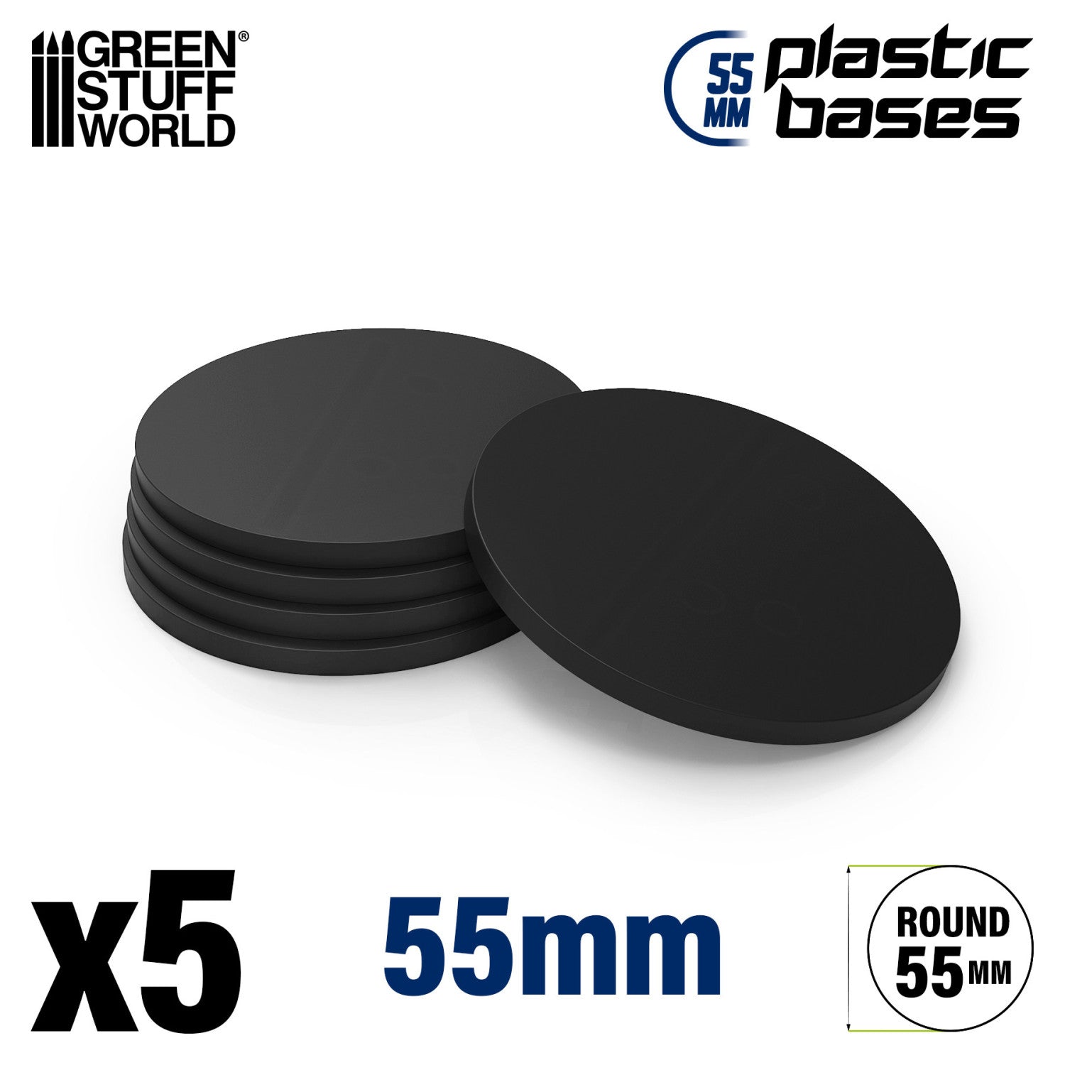 Black Plastic Round Bases for Gaming