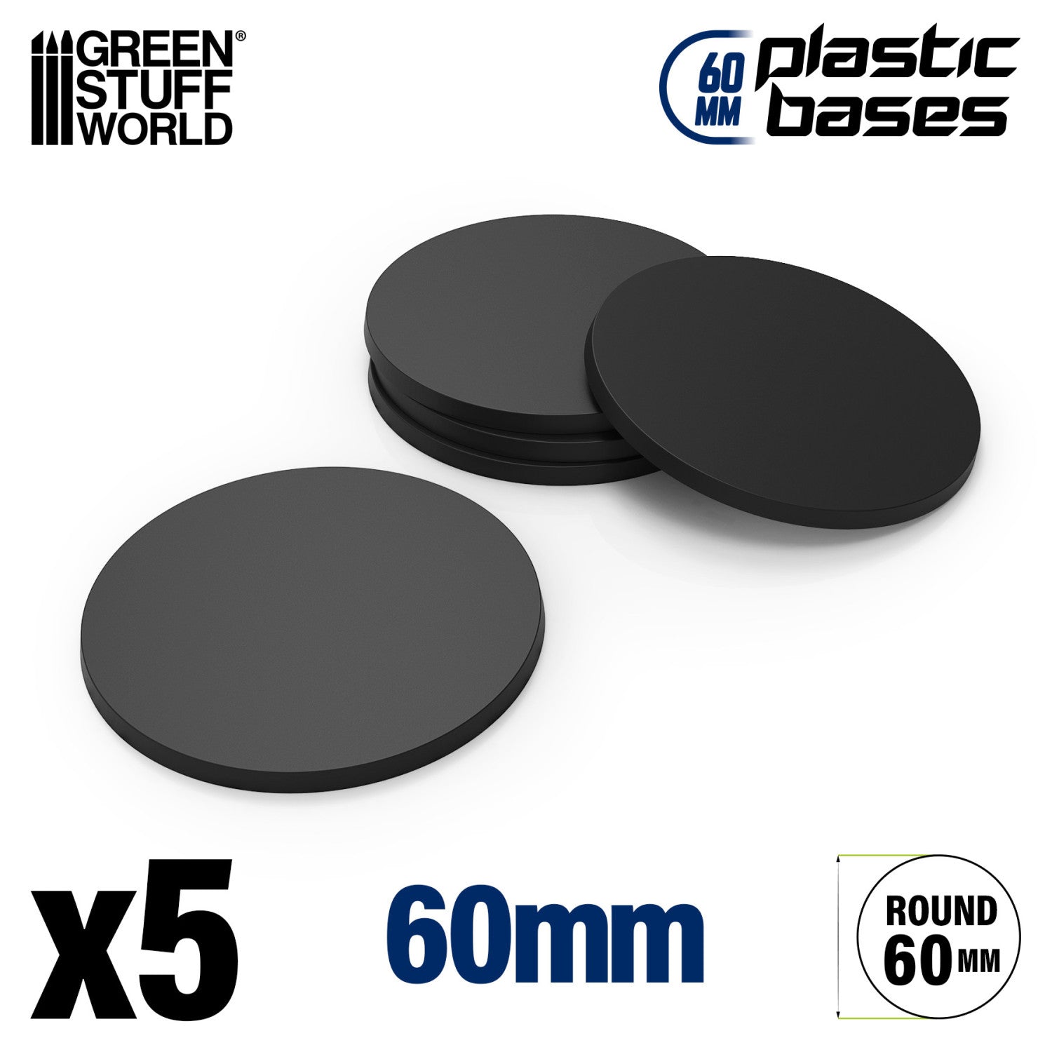 Black Plastic Round Bases for Gaming