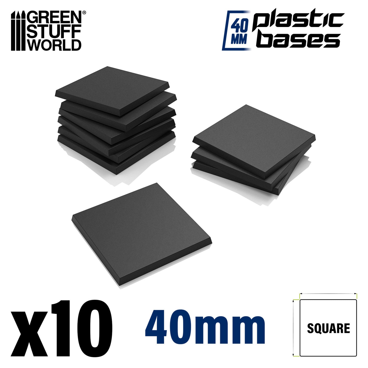 Black Plastic Square Bases for Gaming