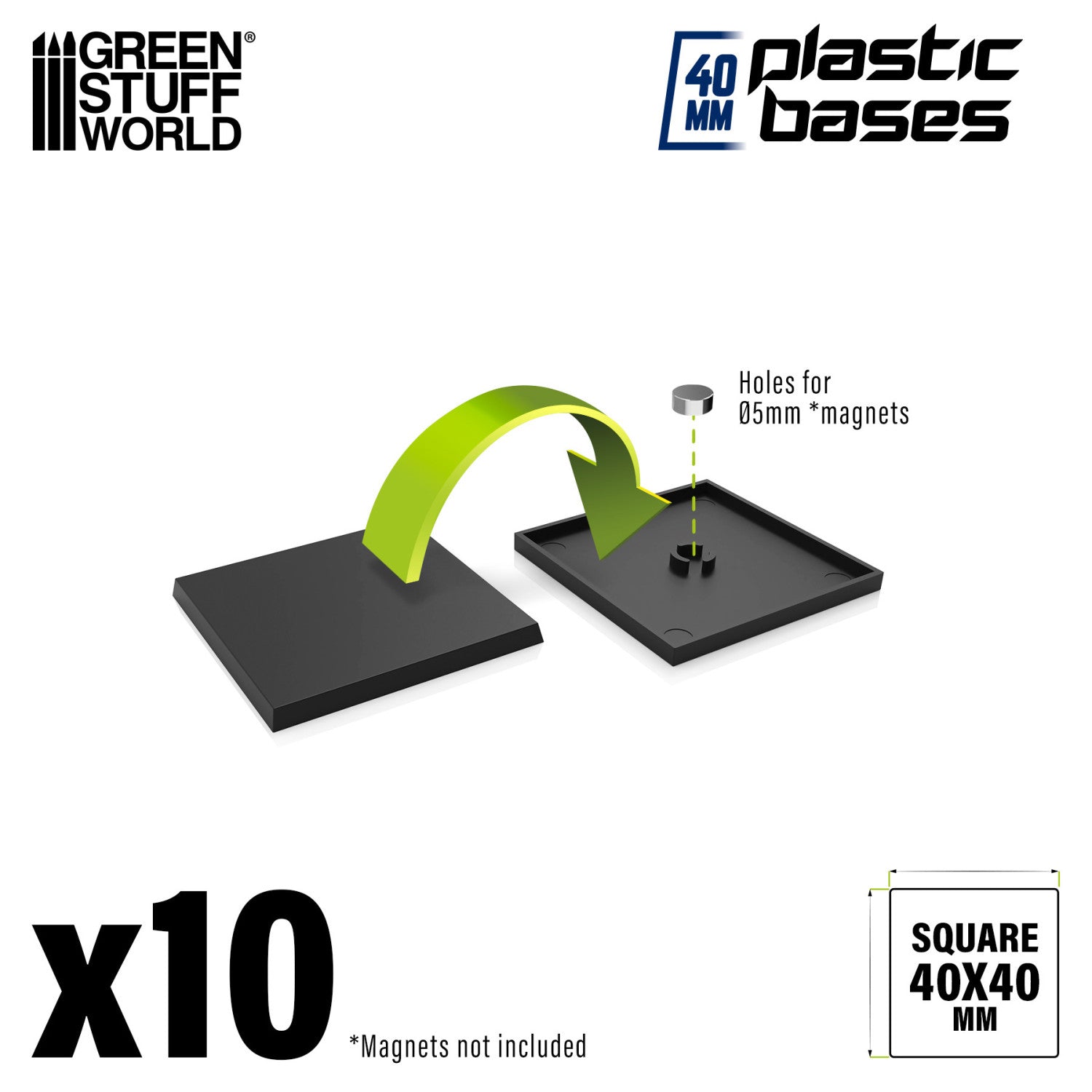 Black Plastic Square Bases for Gaming