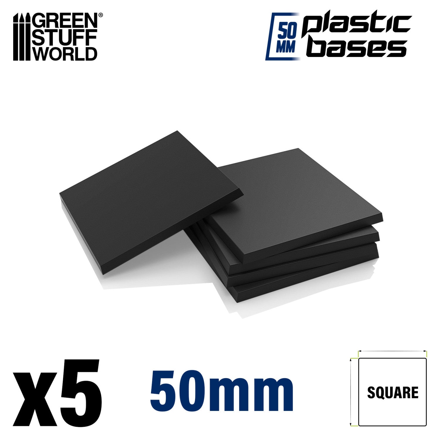 Black Plastic Square Bases for Gaming