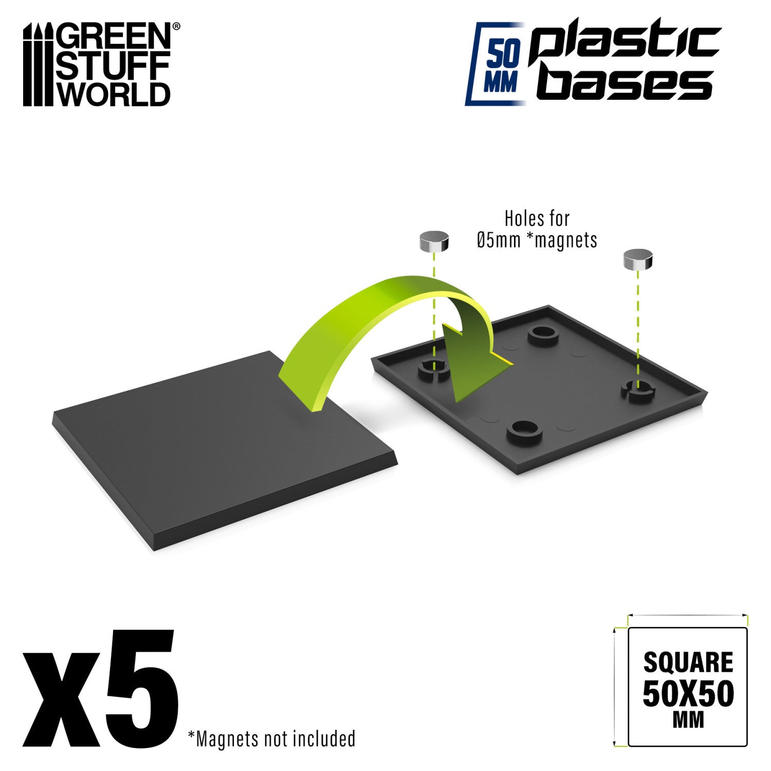 Black Plastic Square Bases for Gaming