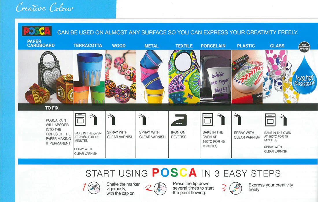 Uni Posca PC - 5M: Medium Paint Marker Pen - each | Buy Online from The Home Crafters