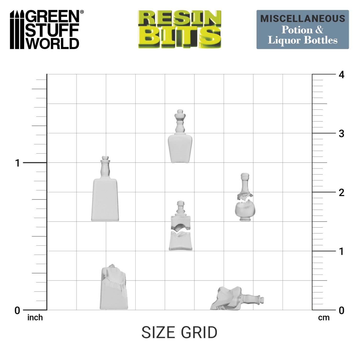 Resin Bits: Dungeons & Fantasy - 1:48-1:35 Potion and Liquor Bottles - 48pc | Buy Online from The Home Crafters