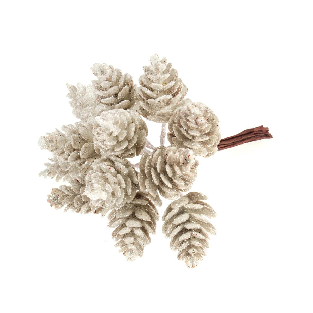 Glitter Pinecones on Wire: 12 Stems | Buy Online from The Home Crafters