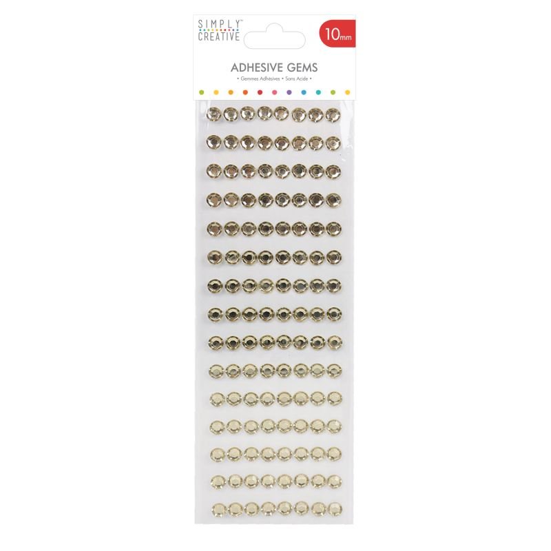 Simply Creative 10mm GOLD Adhesive Gems - 120pk | Buy Online from The Home Crafters