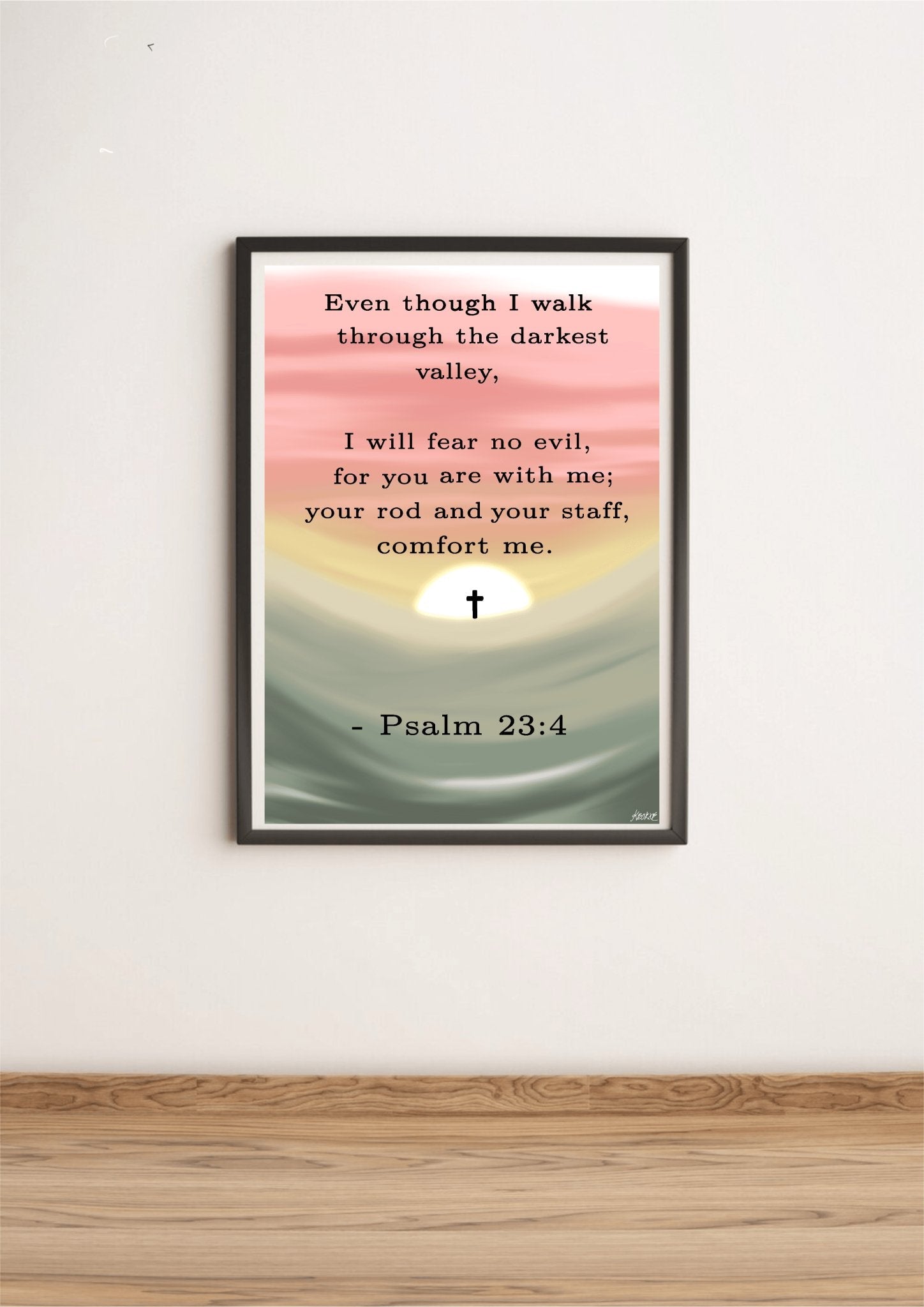 Psalm 23:4 Minimalist Art Print | Buy Online from The Home Crafters
