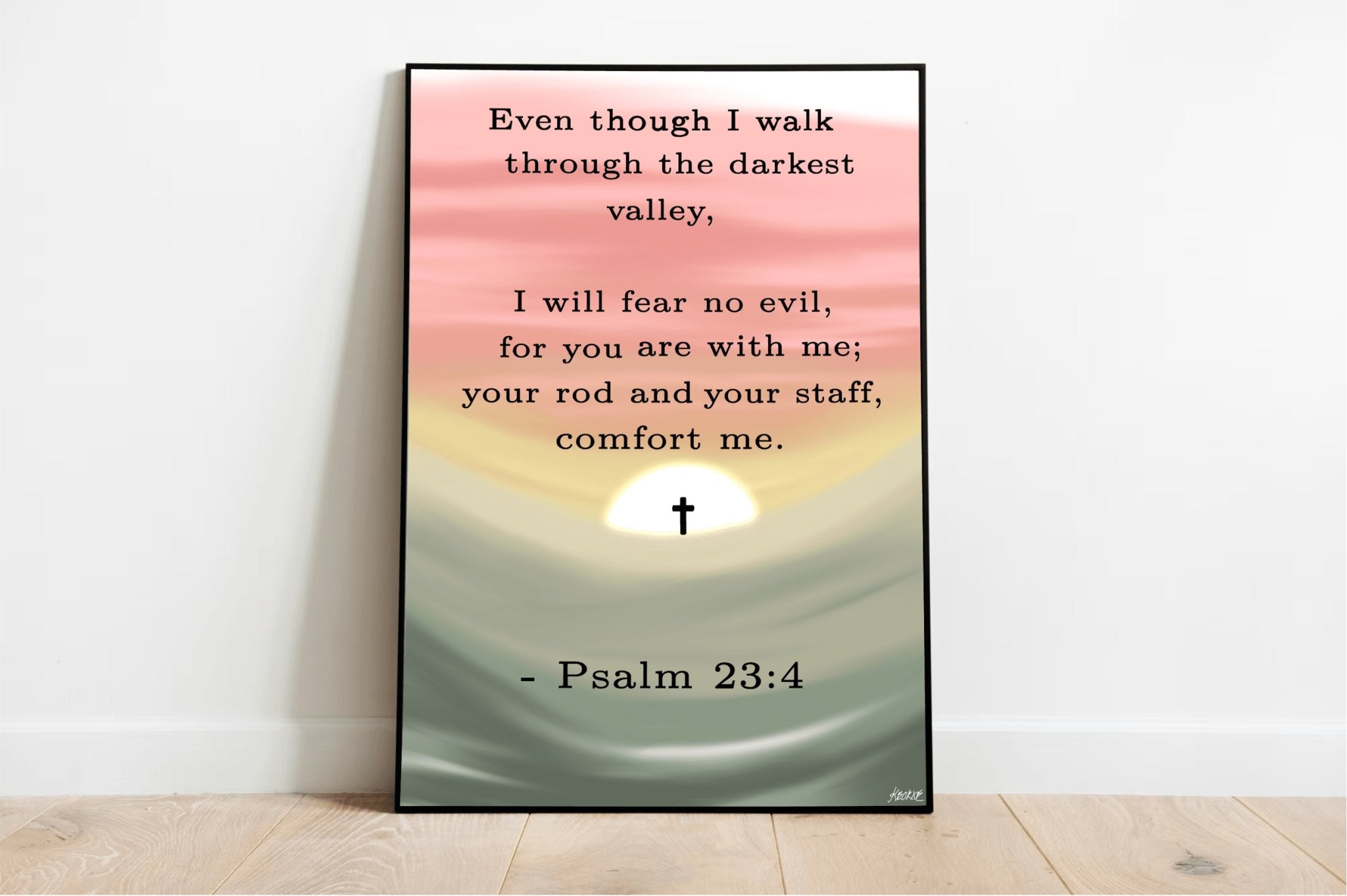 Psalm 23:4 Minimalist Art Print | Buy Online from The Home Crafters
