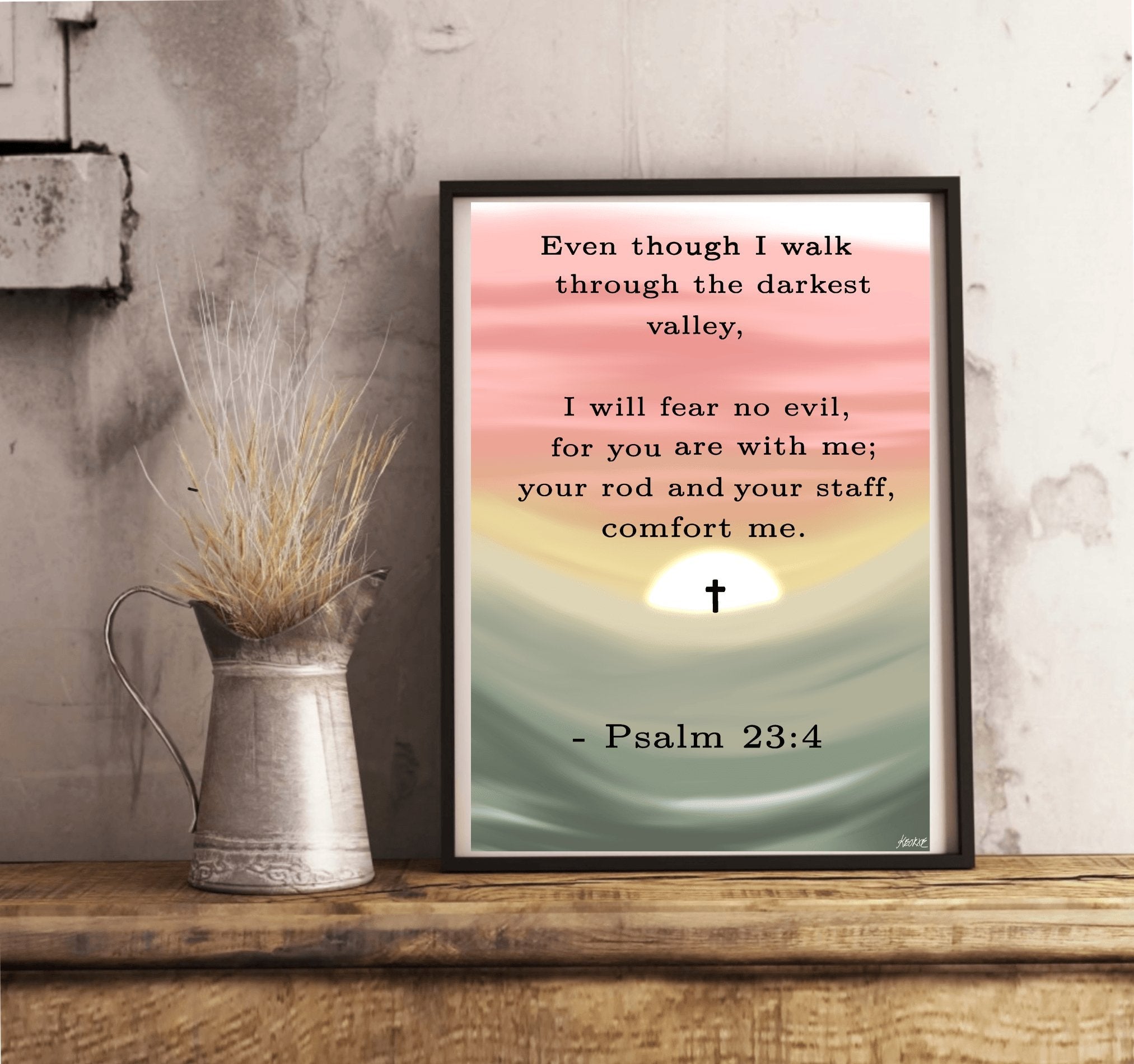 Psalm 23:4 Minimalist Art Print | Buy Online from The Home Crafters