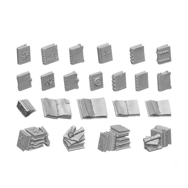 Green Stuff World: 3d Printed Resin Bits Scenery - 1:48 - 1:35 Books - 22pc | Buy Online from The Home Crafters