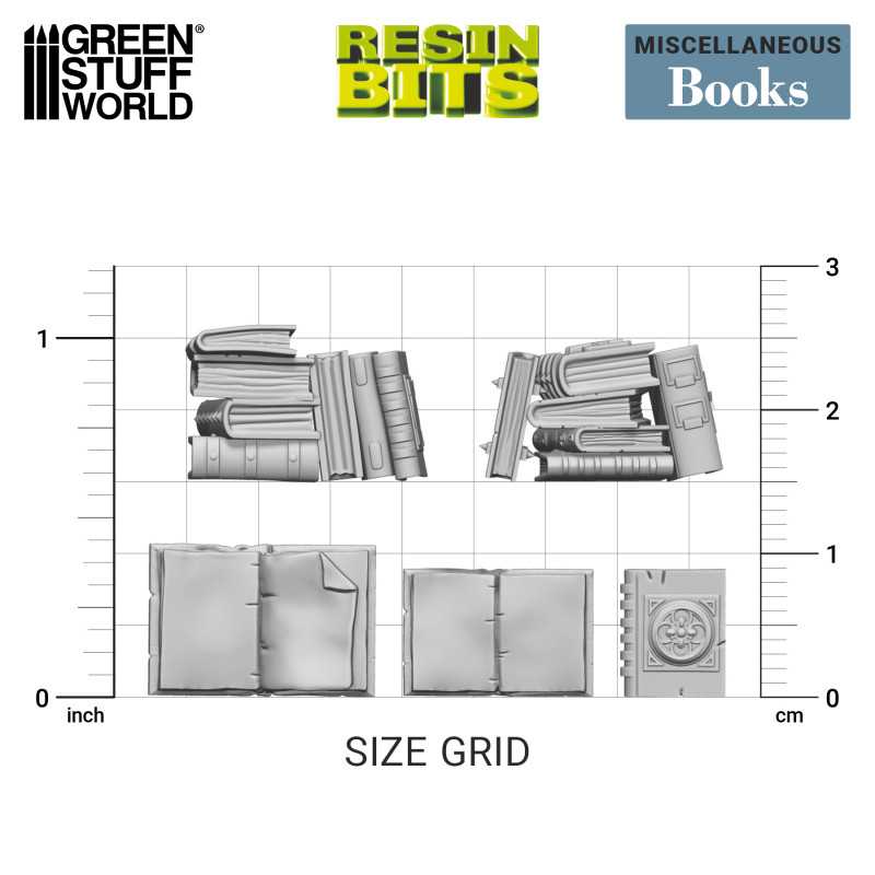 Green Stuff World: 3d Printed Resin Bits Scenery - 1:48 - 1:35 Books - 22pc | Buy Online from The Home Crafters