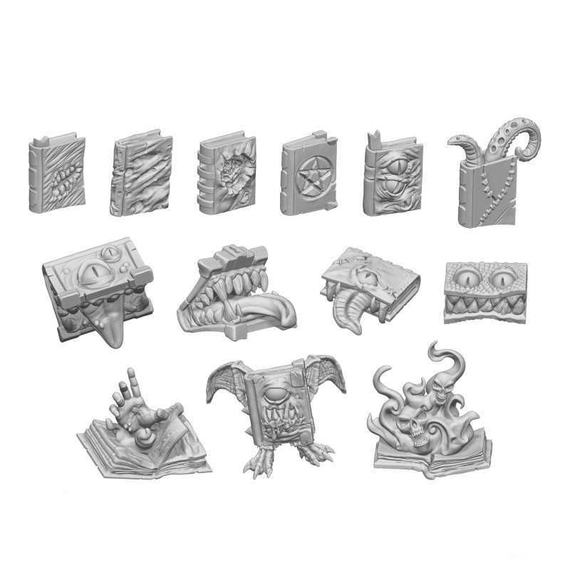 Green Stuff World: 3d Printed Resin Bits Scenery - 1:48 - 1:35 Cursed Books - 13pc | Buy Online from The Home Crafters
