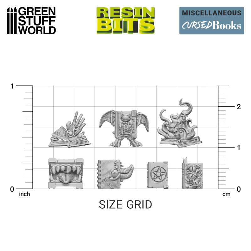 Green Stuff World: 3d Printed Resin Bits Scenery - 1:48 - 1:35 Cursed Books - 13pc | Buy Online from The Home Crafters