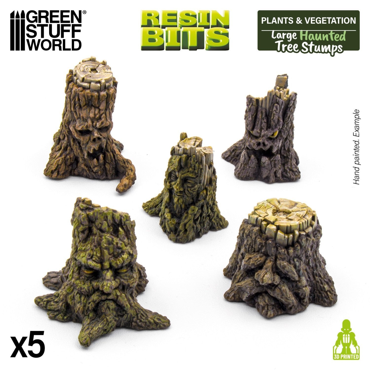 Resin Bits: Plants - 1:72-1:48-1:35 Big Haunted Tree Stumps - 5pc | Buy Online from The Home Crafters