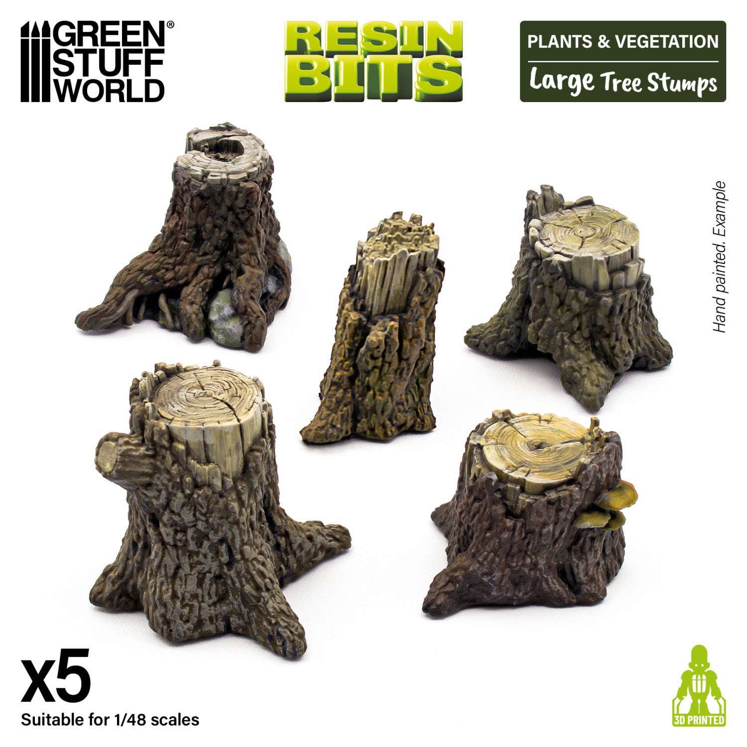 Resin Bits: Plants - 1:72-1:48-1:35 Large Tree Stumps - 5pc | Buy Online from The Home Crafters