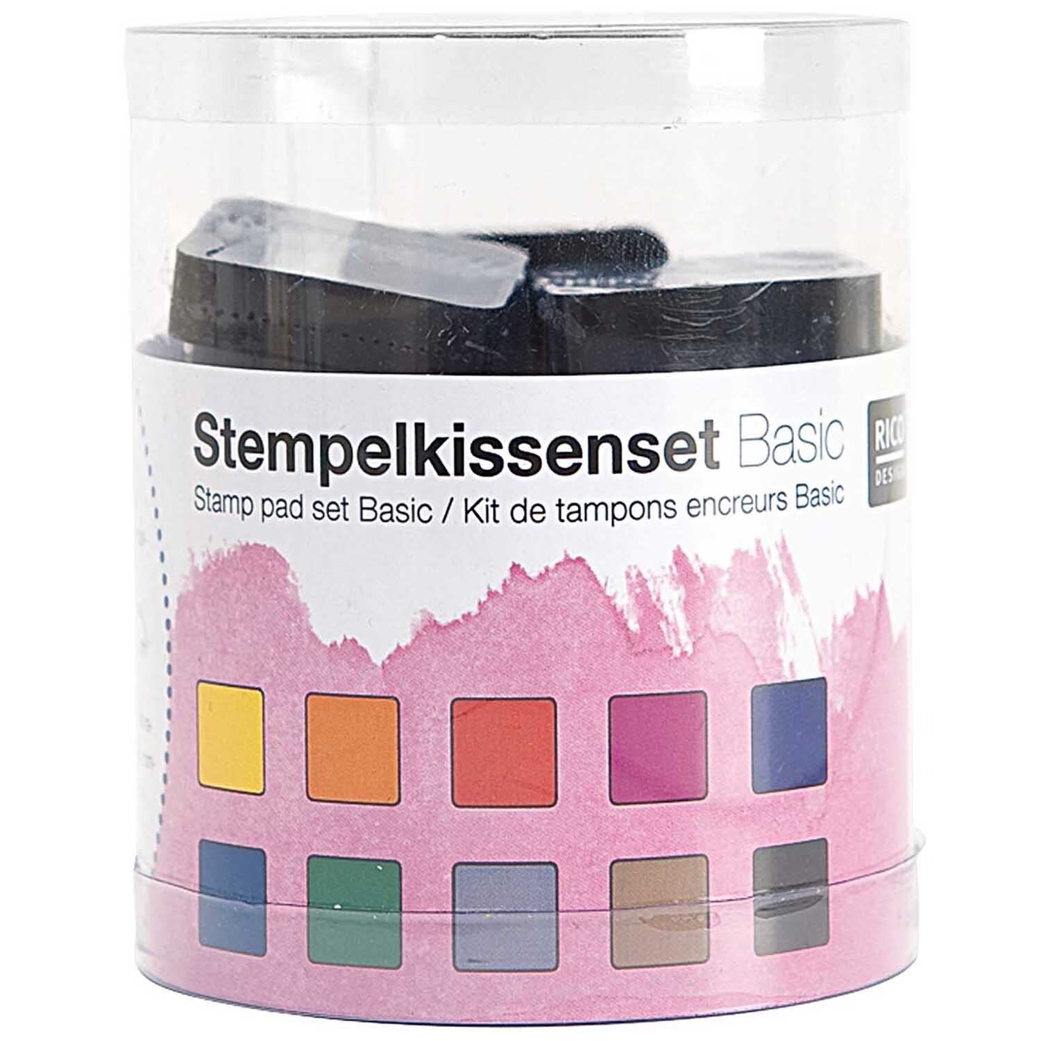 Rico Design Rainbow Ink Stamp Pad Basic Set - 10pc | Buy Online from The Home Crafters