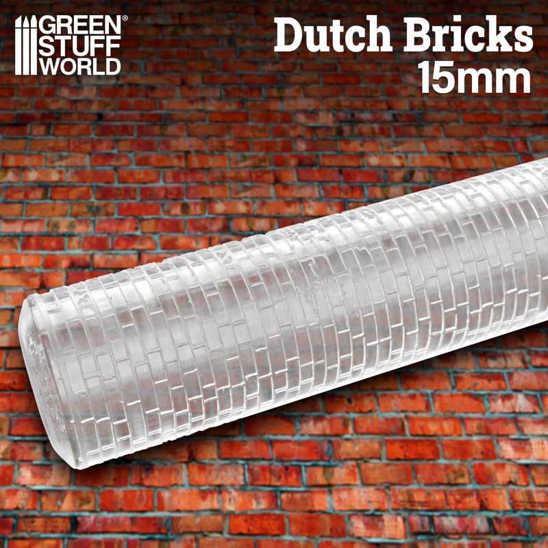 Green Stuff World: 15mm Textured Rolling Pin - Dutch Bricks