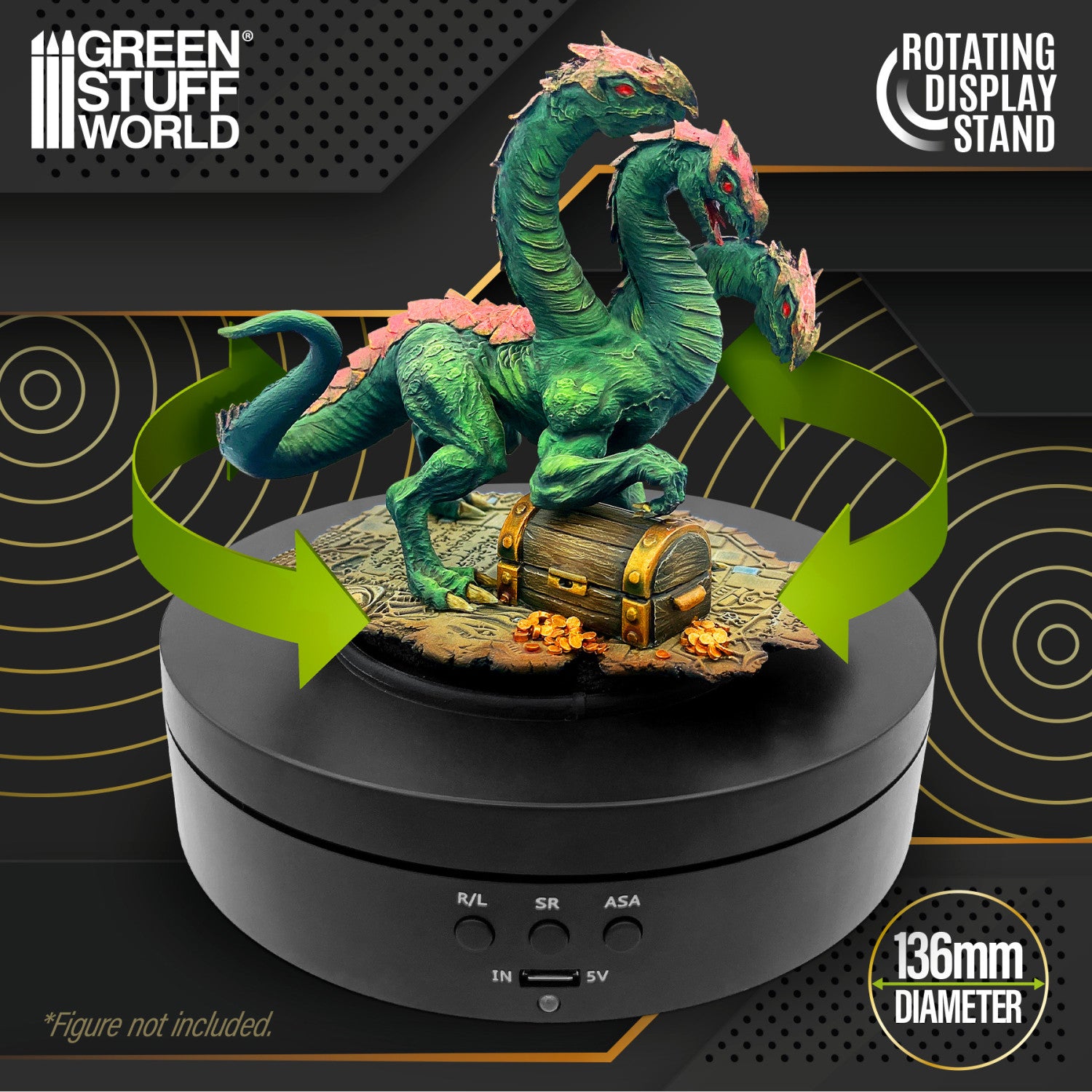 136mm Battery or USB Powered Rotating Display Stand