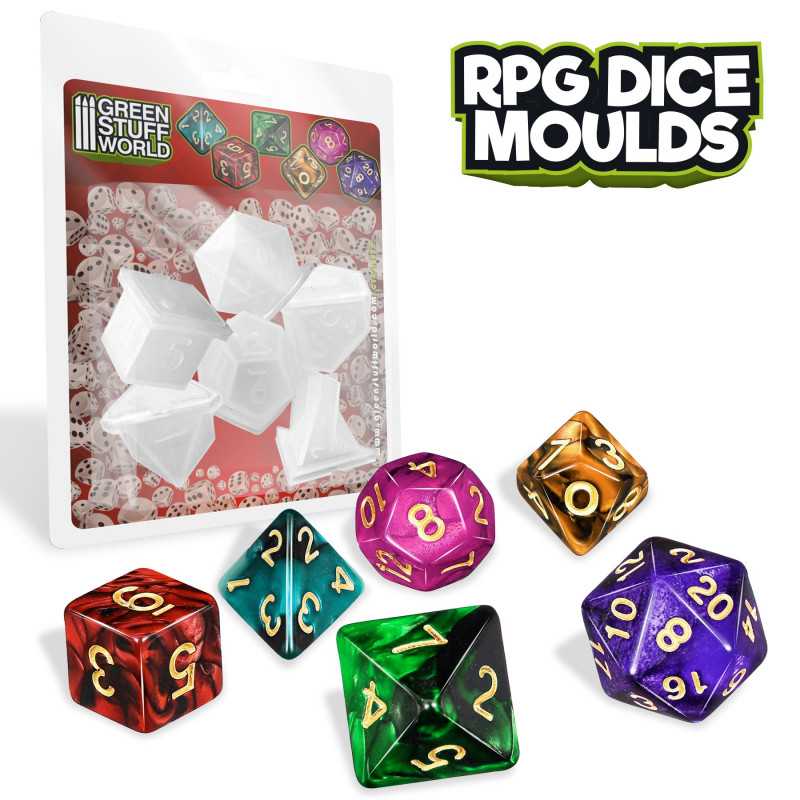 Green Stuff World: RPG DnD Silicone Dice Mold Set - 6pc | Buy Online from The Home Crafters