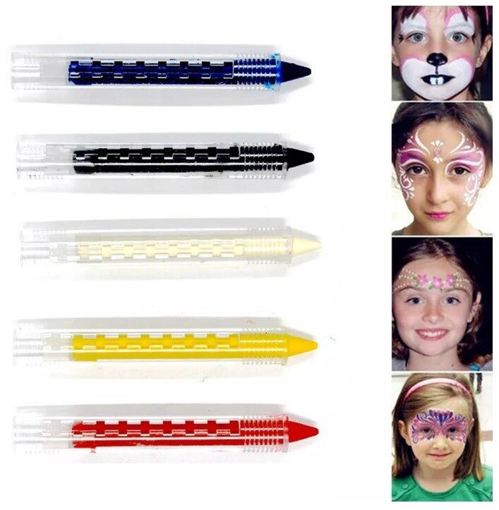 Assorted Push Up Face Paint Crayons - 5pc | Buy Online from The Home Crafters