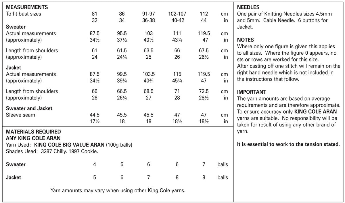 King Cole Ladies Sweater & Jacket Knitting Pattern 5298 - Aran