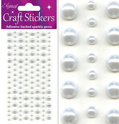 Craft Stickers 3mm and 6mm Adhesive Pearls - 136pc | Buy Online from The Home Crafters