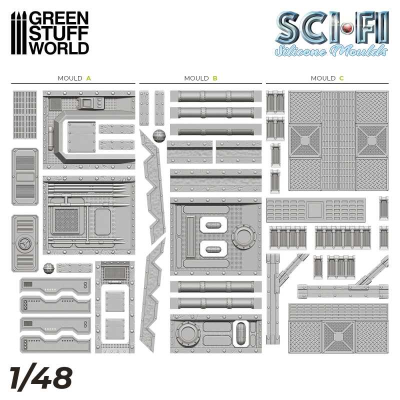Green Stuff World: Silicone Molds - 1:48 scale Sci Fi Set | Buy Online from The Home Crafters