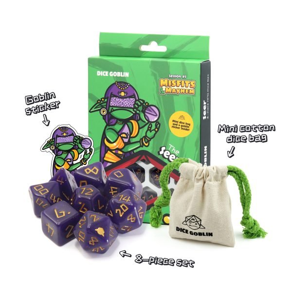 Dice Goblin 8 - piece RPG dice set - The Seer | Buy Online from The Home Crafters