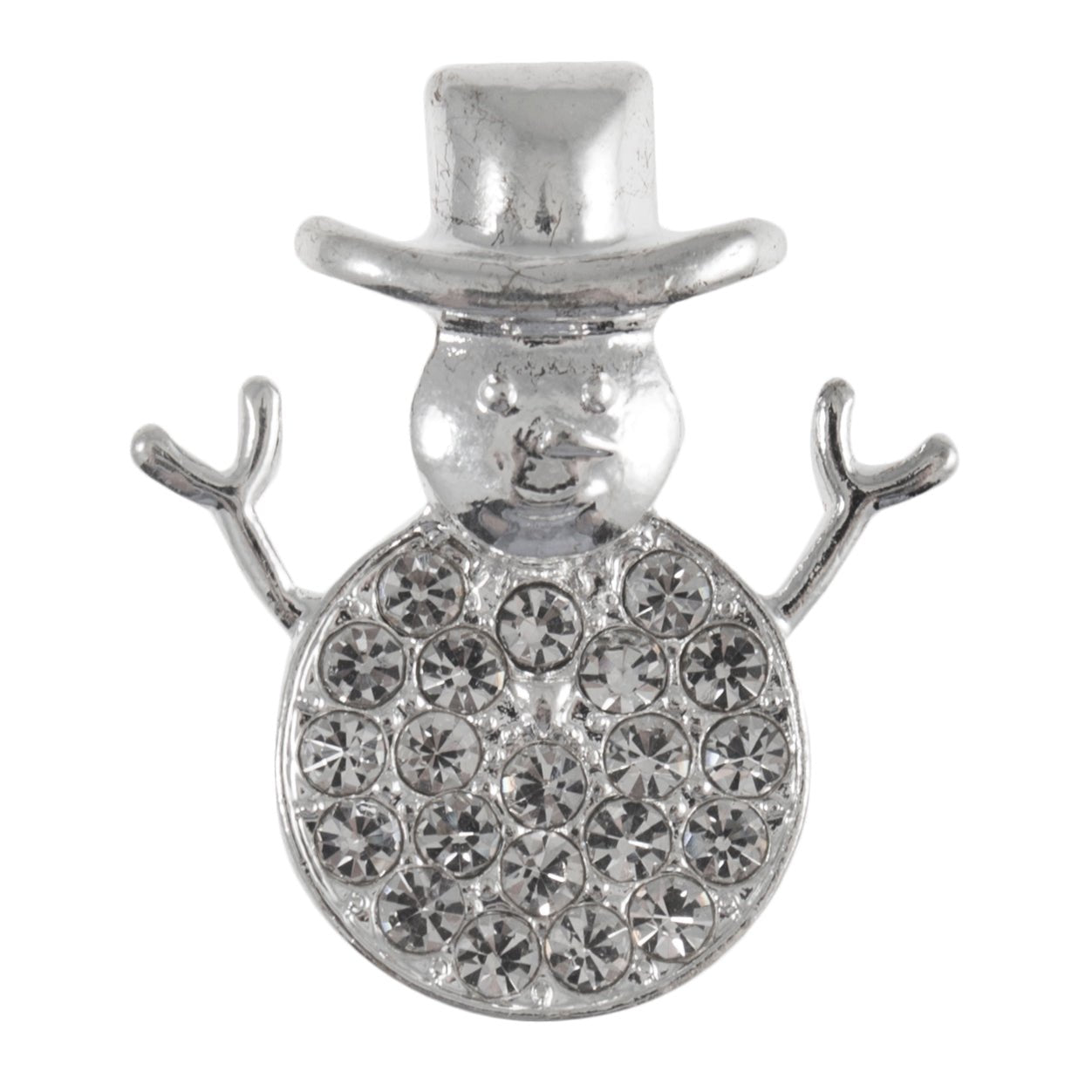 Shanked Button: Diamante Snowman - 25mm | Buy Online from The Home Crafters