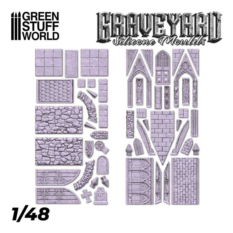 Green Stuff World: Silicone Molds - 1:48 scale Graveyard Set | Buy Online from The Home Crafters