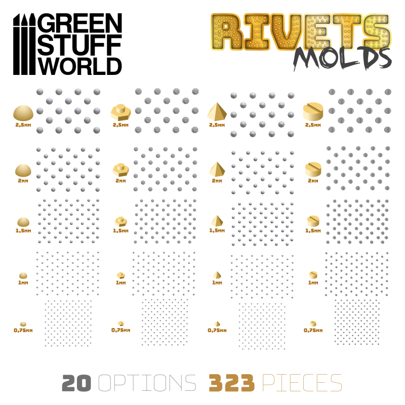 Green Stuff World: Silicone Molds - Rivets | Buy Online from The Home Crafters