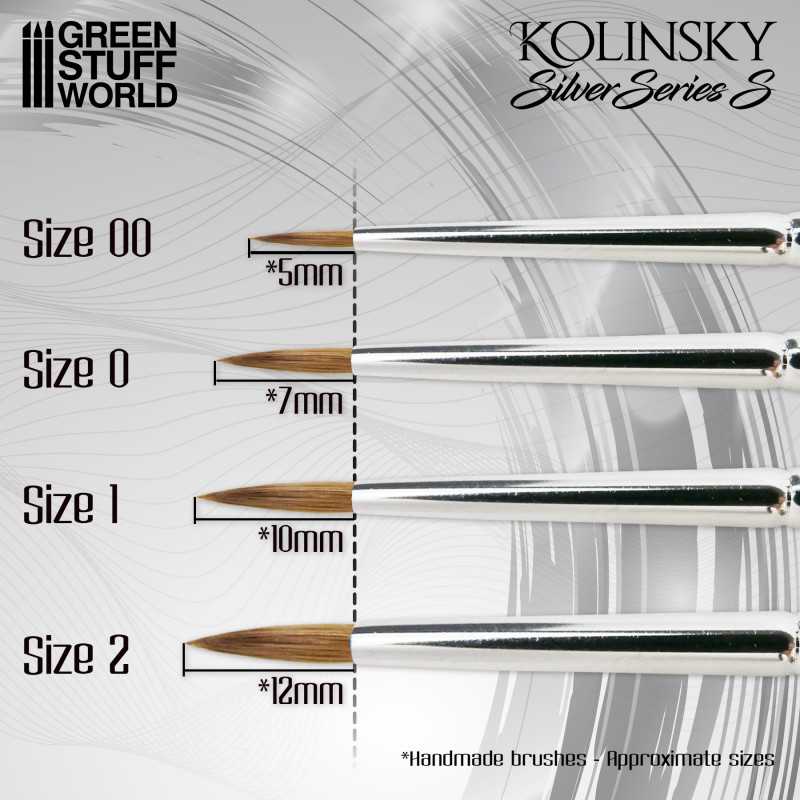 Green Stuff World: Kolinsky Sable Silver Series (S) Paintbrush Set - 4pc