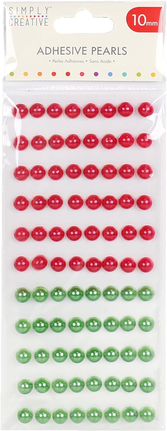 Simply Creative 10mm Adhesive Pearls - 88pk | Buy Online from The Home Crafters
