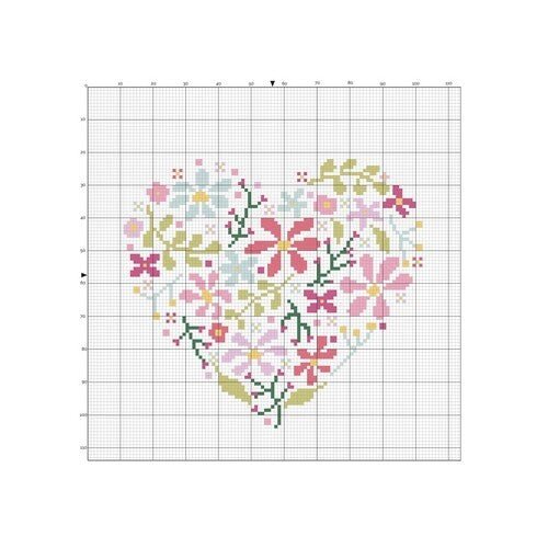 Simply Make Cross Stitch Kit - Floral Heart | Buy Online from The Home Crafters