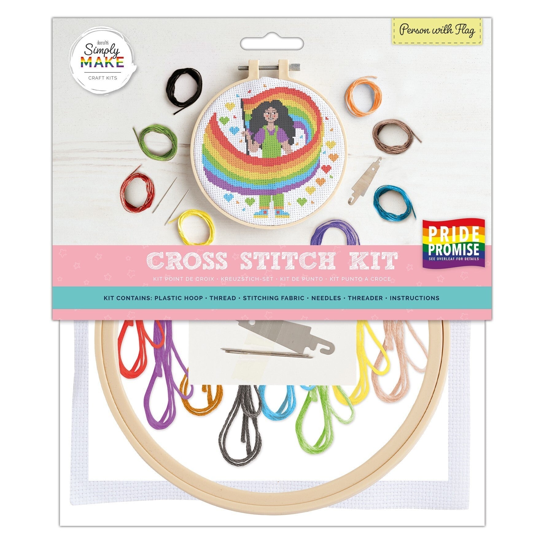 Simply Make Cross Stitch Kit - Person with Flag | Buy Online from The Home Crafters