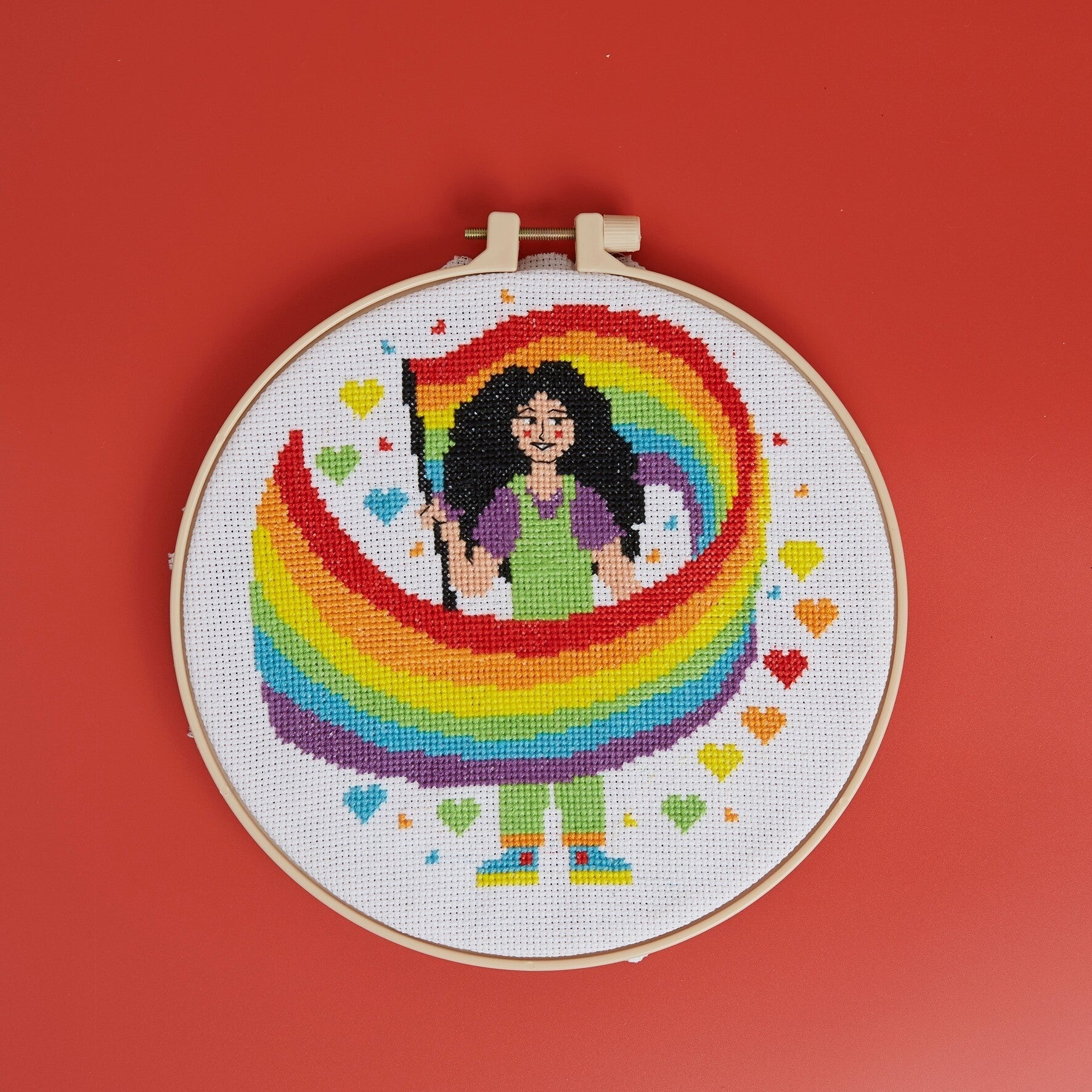 Simply Make Cross Stitch Kit - Person with Flag | Buy Online from The Home Crafters