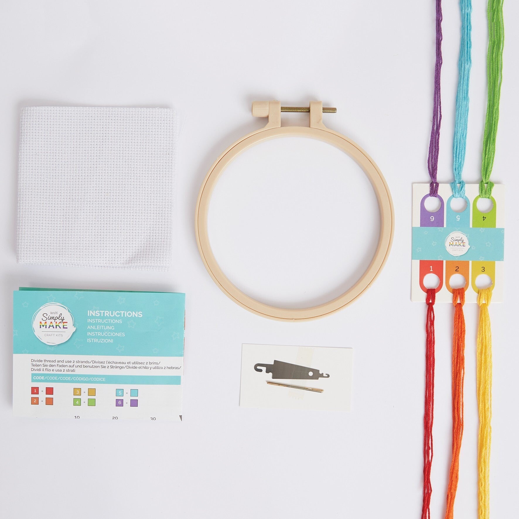 Simply Make Cross Stitch Kit - Rainbow Hearts | Buy Online from The Home Crafters