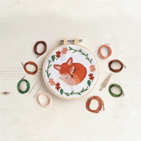 Simply Make Cross Stitch Kit - Sleeping Fox | Buy Online from The Home Crafters