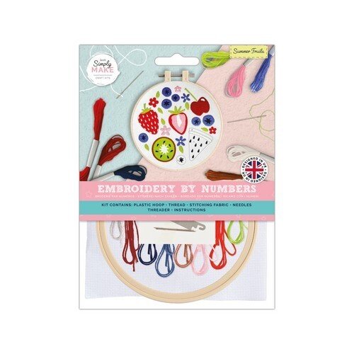 Simply Make Embroidery By Numbers Craft Kit - Summer Fruits | Buy Online from The Home Crafters