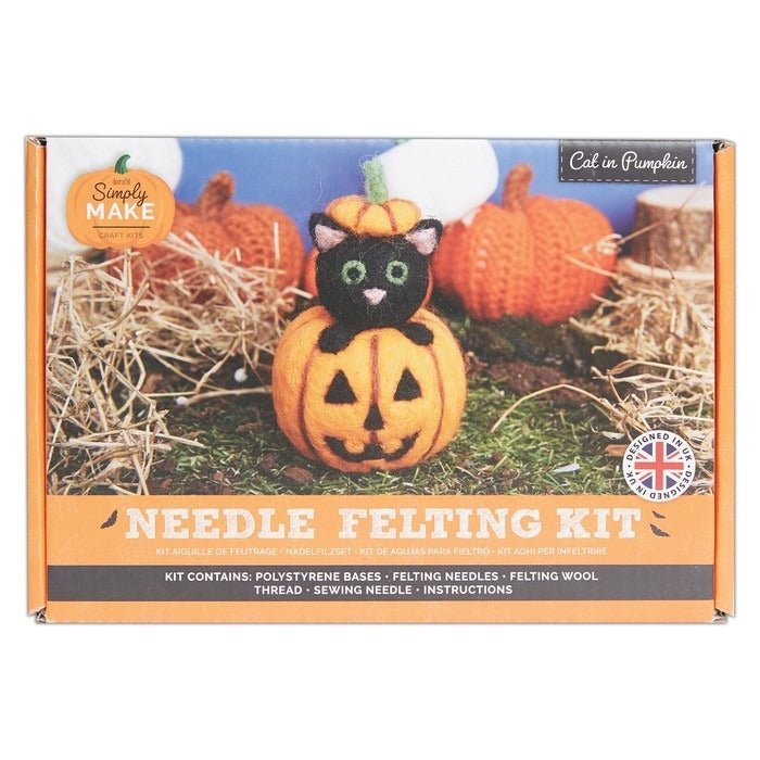 Simply Make Needle Felting Craft Kit - Cat in Pumpkin | Buy Online from The Home Crafters