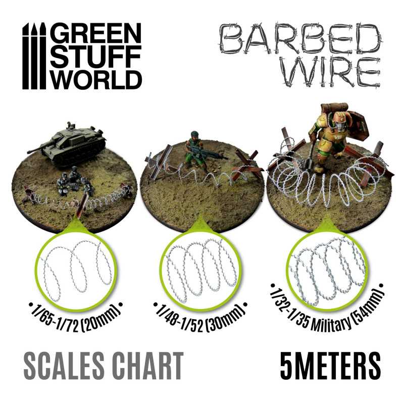 Green Stuff World: 3d Printed Resin Bits Scenery - Simulated Barbed Wire - 1:48 - 1:52 (5m) | Buy Online from The Home Crafters
