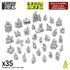 Resin Bits: Skulls & Bones - 1:48-1:35 Skull Cult with Candles - 35pc | Buy Online from The Home Crafters