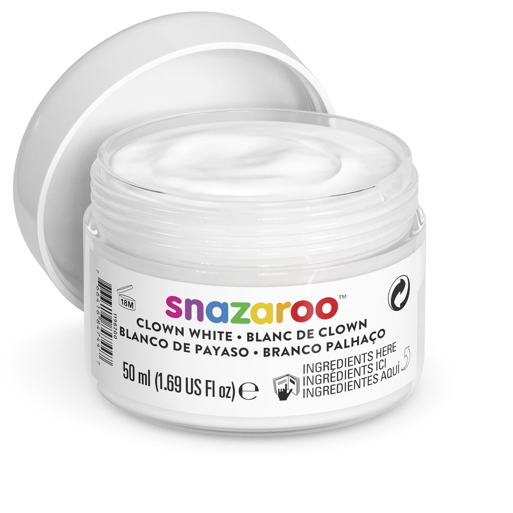 Snazaroo Clown White Face Paint Pot - 50ml | Buy Online from The Home Crafters