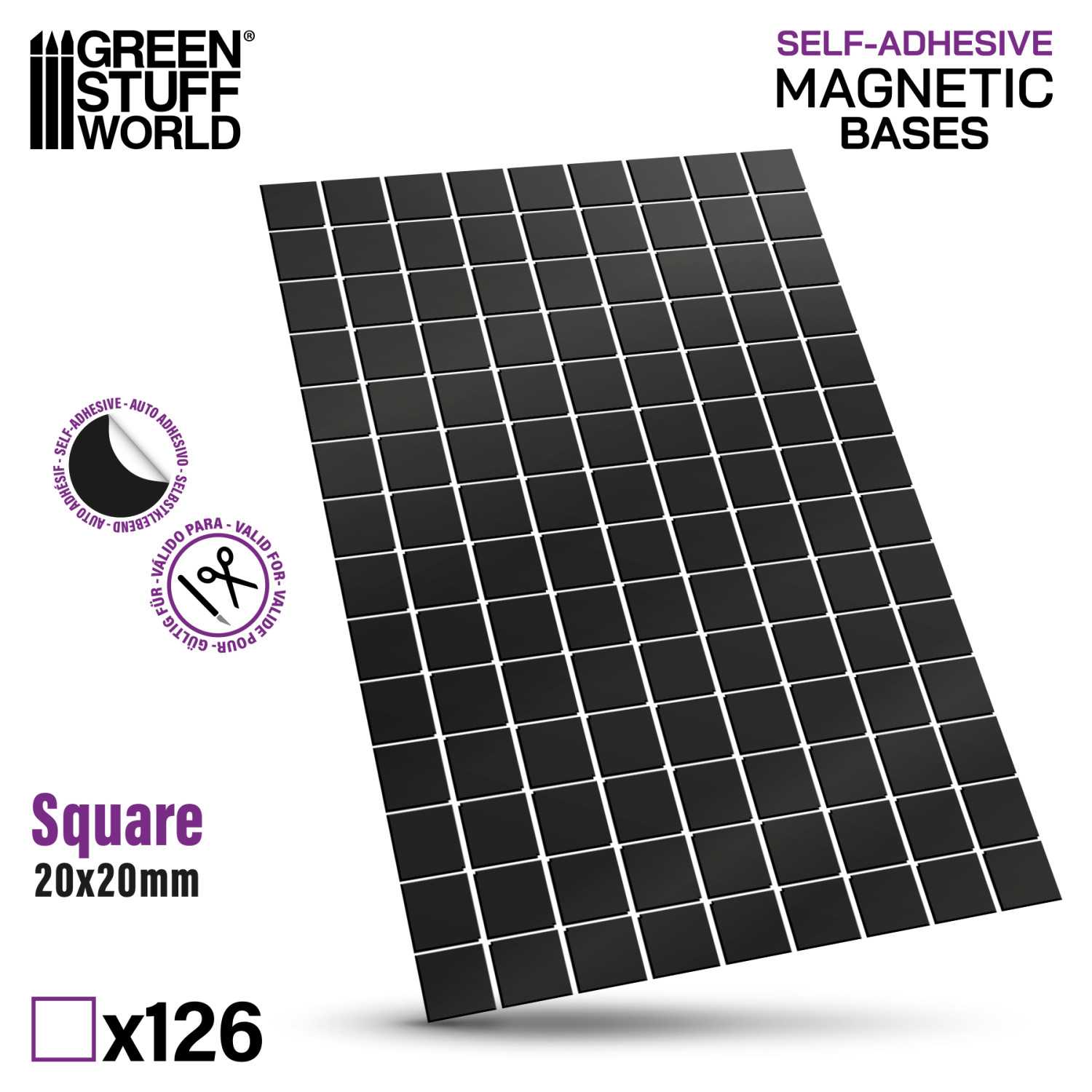 Self Adhesive Square Magnetic Bases Sheet | Green Stuff World