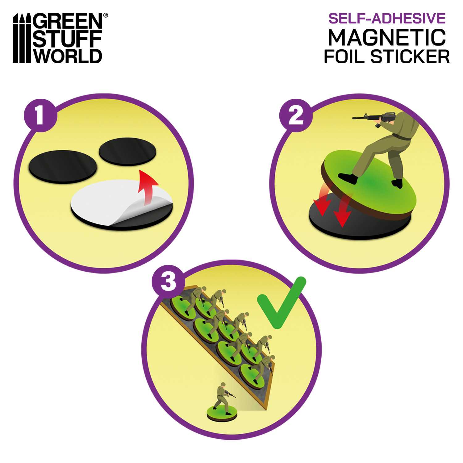 Self Adhesive Square Magnetic Bases Sheet | Green Stuff World | Buy Online from The Home Crafters