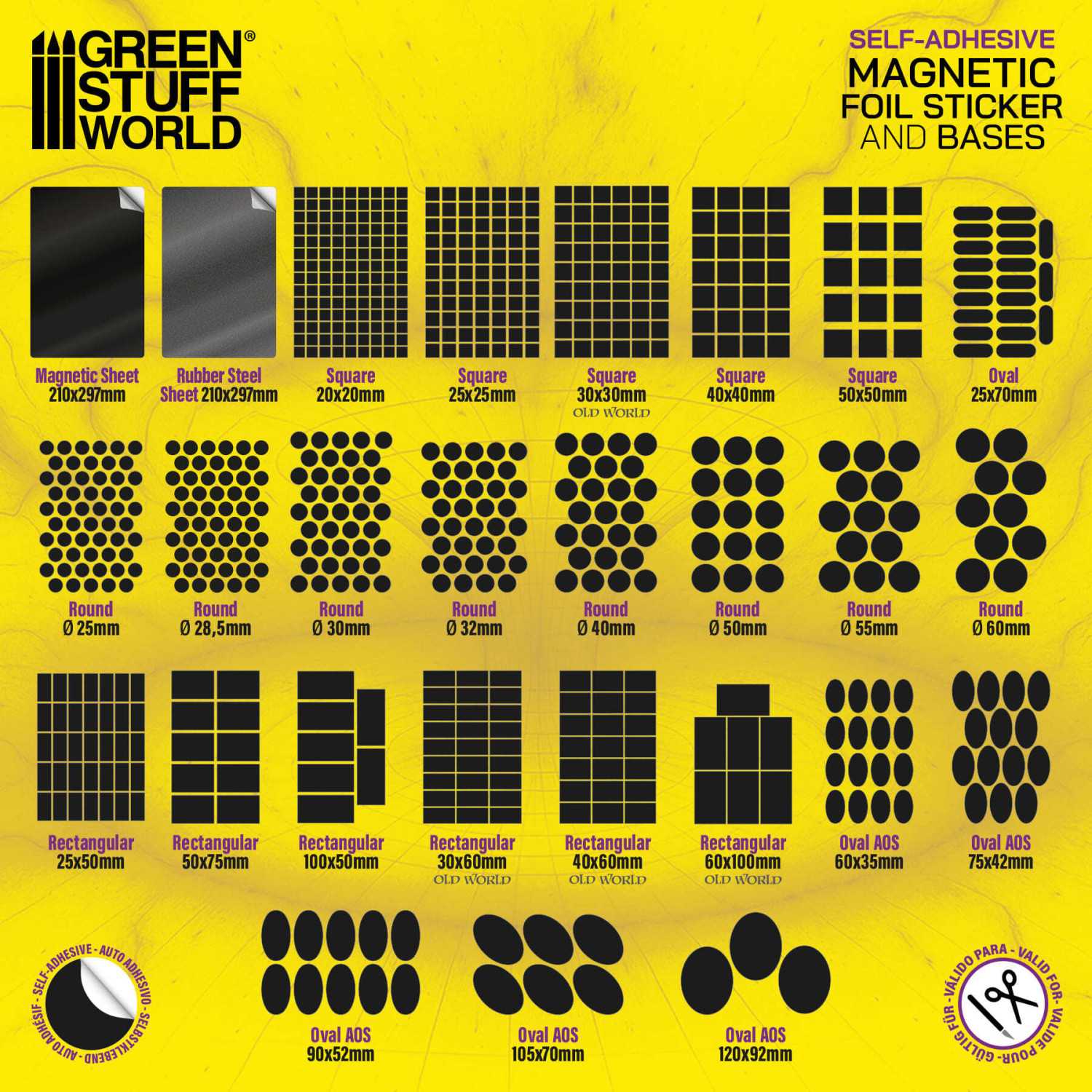 Self Adhesive Square Magnetic Bases Sheet | Green Stuff World | Buy Online from The Home Crafters
