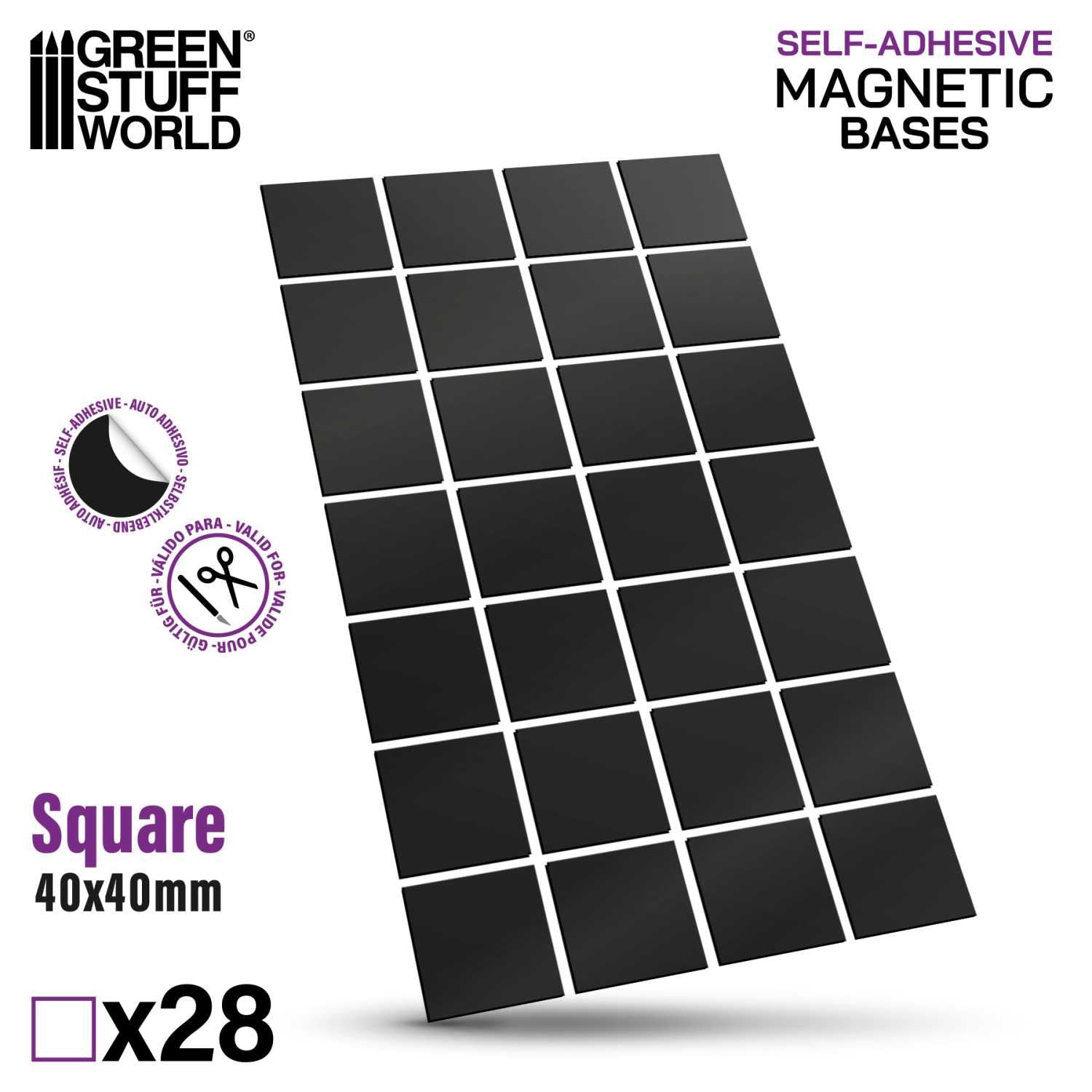 Self Adhesive Square Magnetic Bases Sheet | Green Stuff World